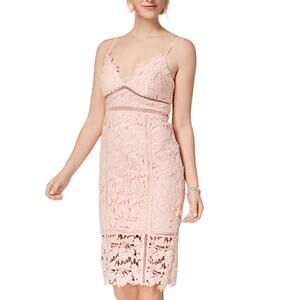 Bardot S Womens Botanica Lace Cutout Midi Dress Overlay Pink Wedding Guest